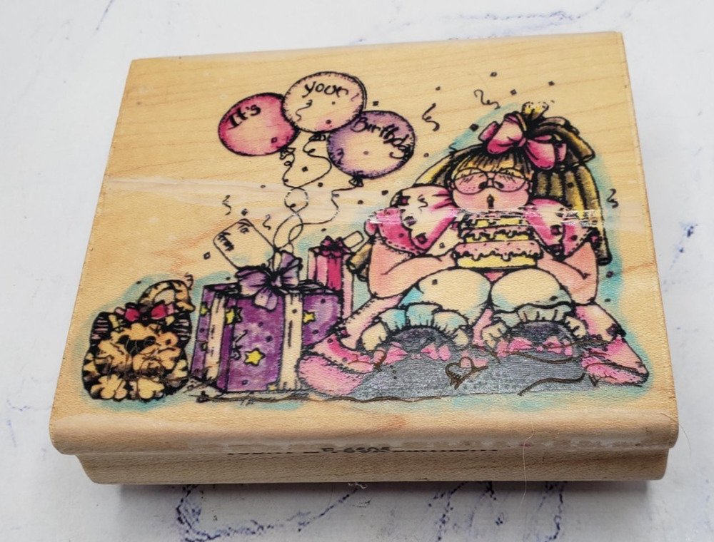 Stampressions Today is Your Birthday F-6505 Wood Mounted Rubber Stamp